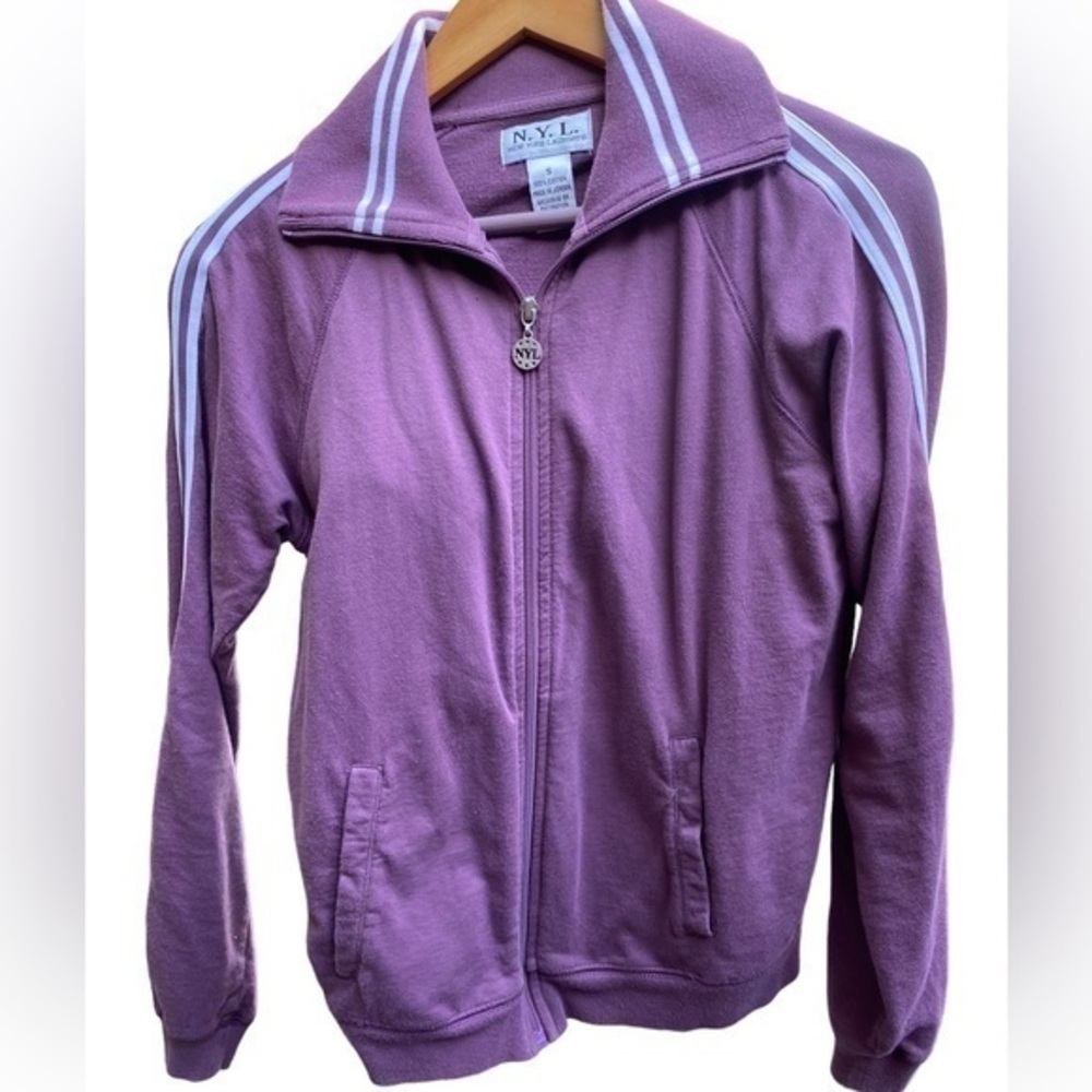 NYL New York Laundry women’s purple full zip up hoodie jacket size S